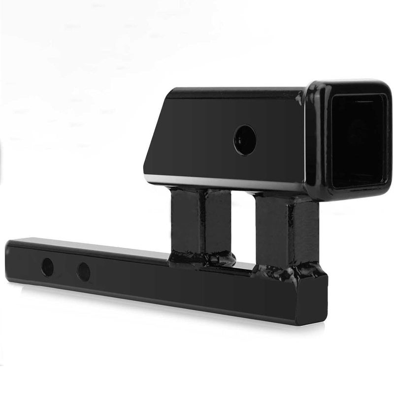 Geksion 1.25" to 2" Hitch Adapter Solid Shank, 4" Rise/Drop, 1.25" Extension with 2 Sets of Hitch Pins & Clips - Image 4